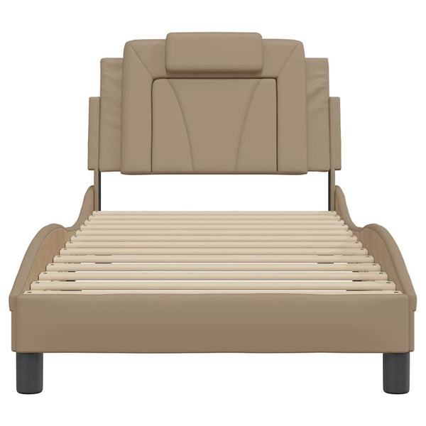 vidaXL Bed Frame "Viana" without Mattress Cappuccino-Brown 90x190 cm Faux Leather