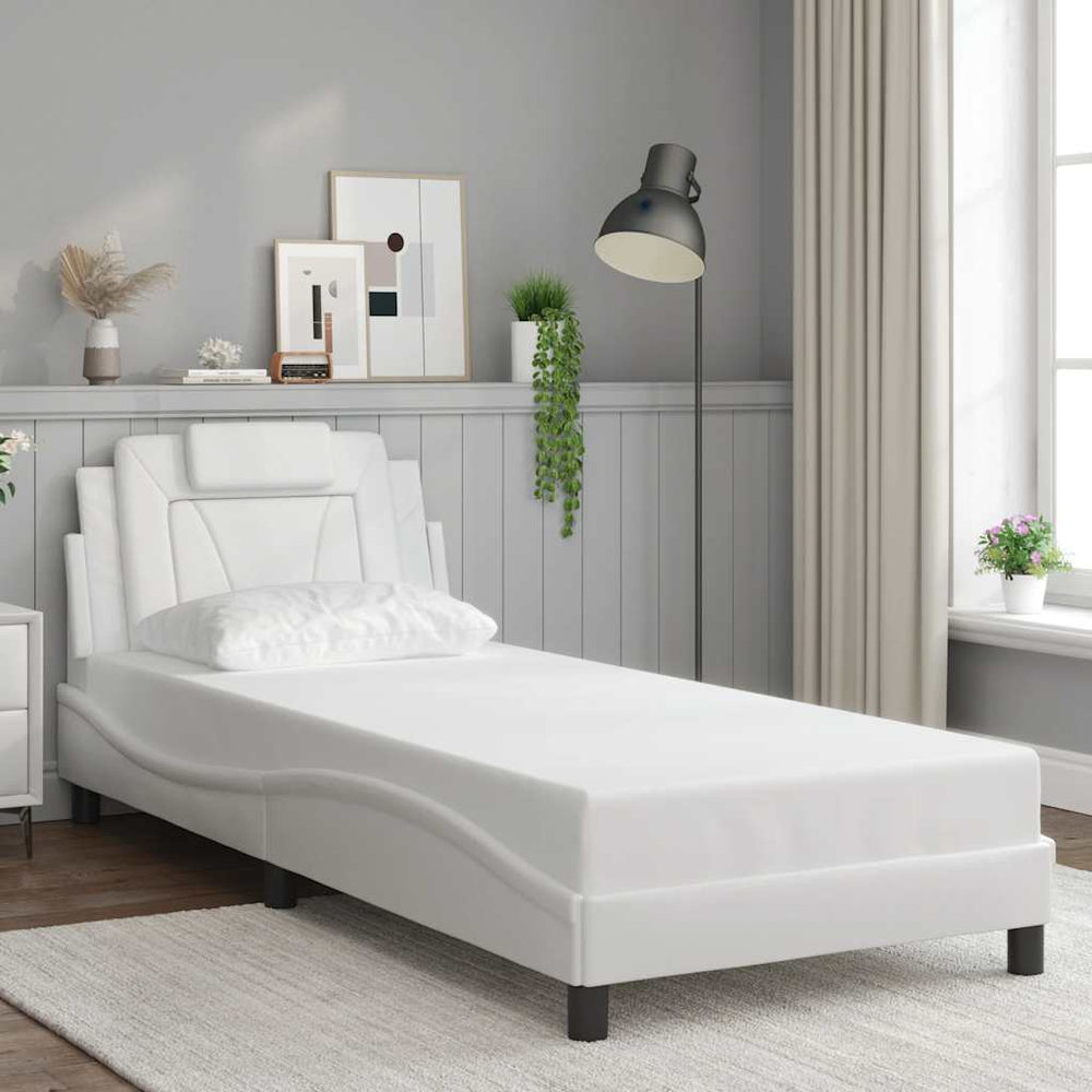 vidaXL "Viana" Bed Frame without Mattress White 90x200 cm Faux Leather