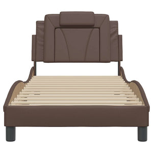 vidaXL "Viana" Bed Frame without Mattress Brown 90x200 cm Faux Leather