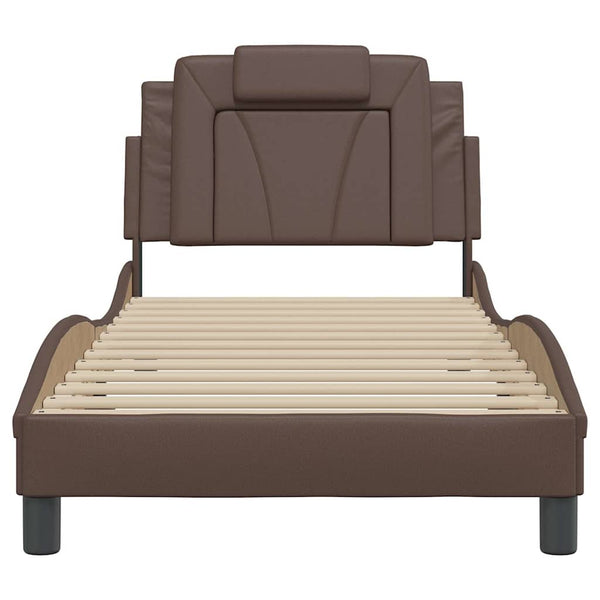 vidaXL "Viana" Bed Frame without Mattress Brown 90x200 cm Faux Leather