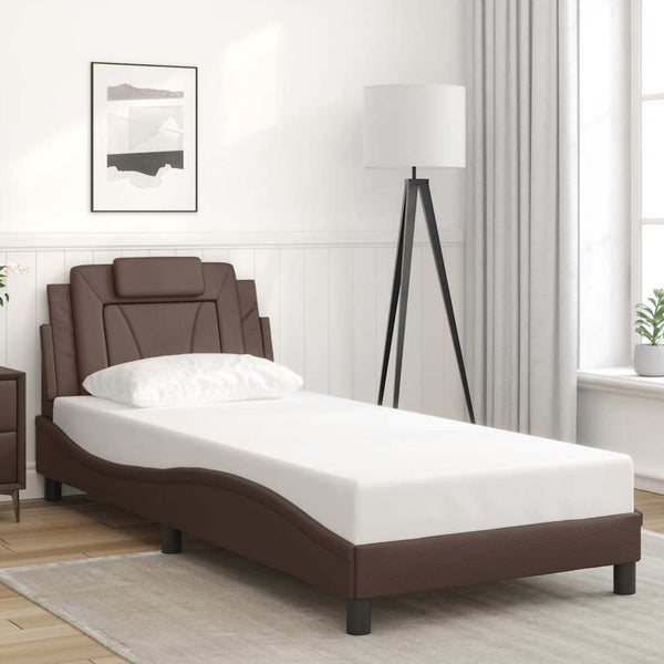 vidaXL "Viana" Bed Frame without Mattress Brown 90x200 cm Faux Leather