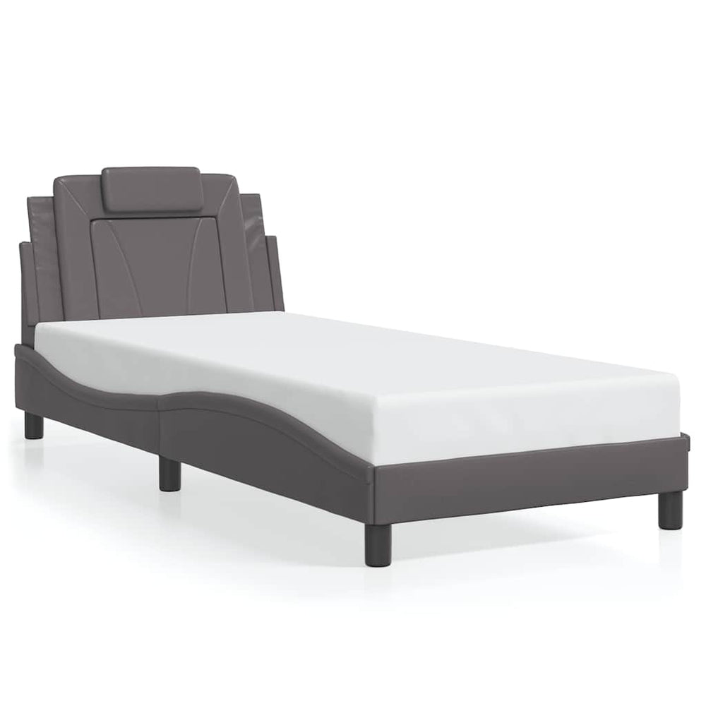 vidaXL "Viana" Bed Frame without Mattress Grey 90x200 cm Faux Leather