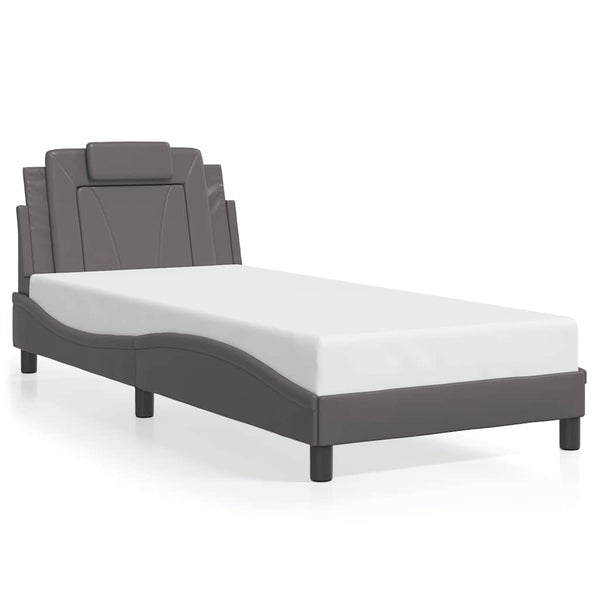 vidaXL "Viana" Bed Frame without Mattress Grey 90x200 cm Faux Leather