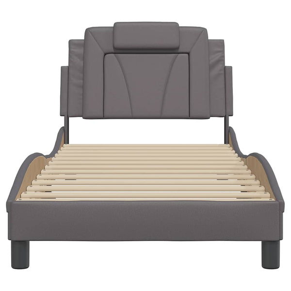 vidaXL "Viana" Bed Frame without Mattress Grey 90x200 cm Faux Leather