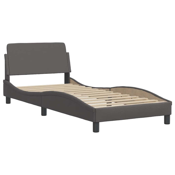 vidaXL "Viana" Bed Frame without Mattress Grey 90x200 cm Faux Leather