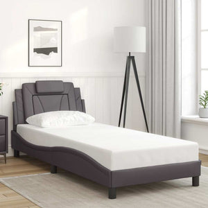 vidaXL "Viana" Bed Frame without Mattress Grey 90x200 cm Faux Leather