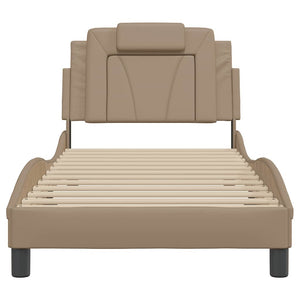 vidaXL "Viana" Bed Frame without Mattress Cappuccino Brown 90x200 cm Faux Leather