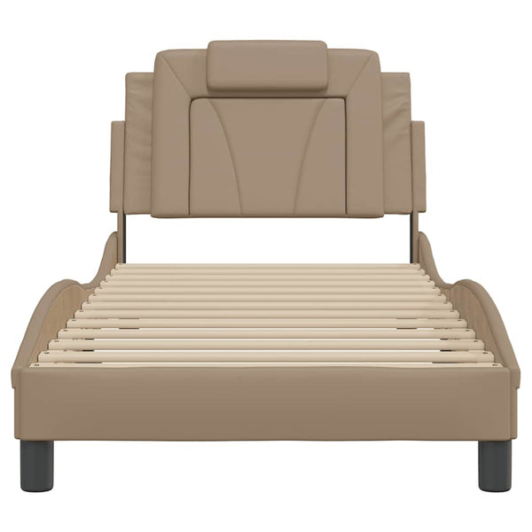 vidaXL "Viana" Bed Frame without Mattress Cappuccino Brown 90x200 cm Faux Leather