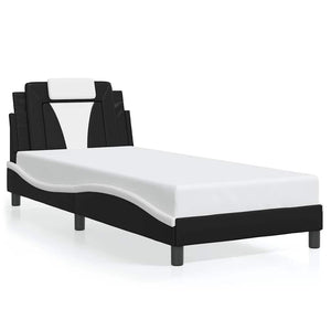 vidaXL "Viana" Bed Frame without Mattress Black and White 90x200 cm Faux Leather