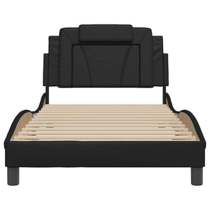 vidaXL Bed Frame "Viana" without Mattress Black 100x200 cm Faux Leather