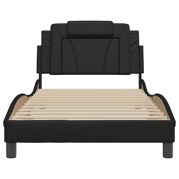 vidaXL Bed Frame "Viana" without Mattress Black 100x200 cm Faux Leather