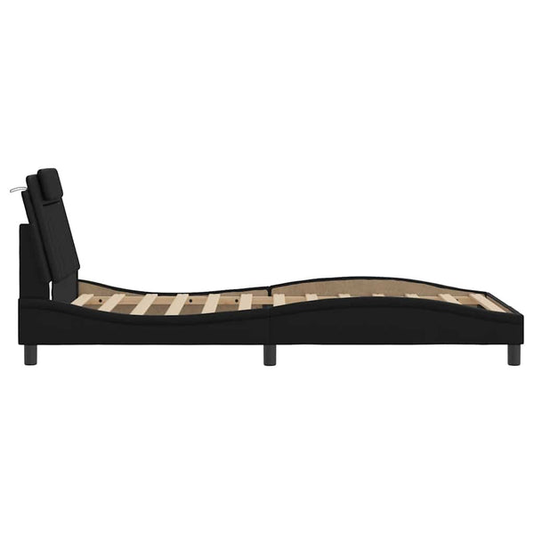 vidaXL Bed Frame "Viana" without Mattress Black 100x200 cm Faux Leather