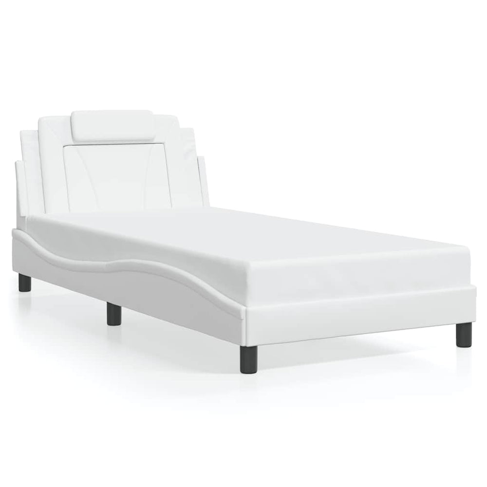 vidaXL Bed Frame "Viana" Without Mattress White 100x200 cm Faux Leather