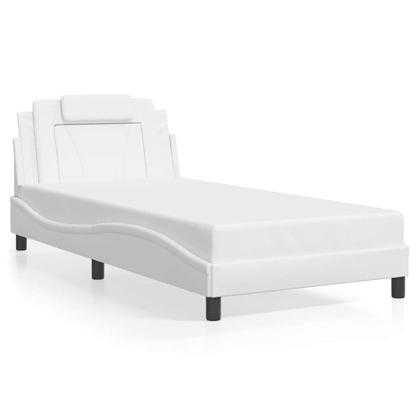 vidaXL Bed Frame "Viana" Without Mattress White 100x200 cm Faux Leather