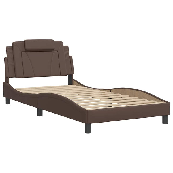 vidaXL "Viana" Bed Frame without Mattress Brown 100x200 cm Faux Leather