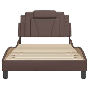 vidaXL "Viana" Bed Frame without Mattress Brown 100x200 cm Faux Leather