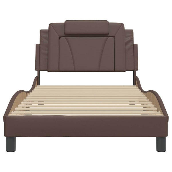 vidaXL "Viana" Bed Frame without Mattress Brown 100x200 cm Faux Leather