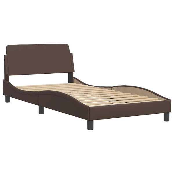 vidaXL "Viana" Bed Frame without Mattress Brown 100x200 cm Faux Leather