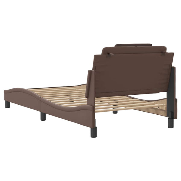 vidaXL "Viana" Bed Frame without Mattress Brown 100x200 cm Faux Leather