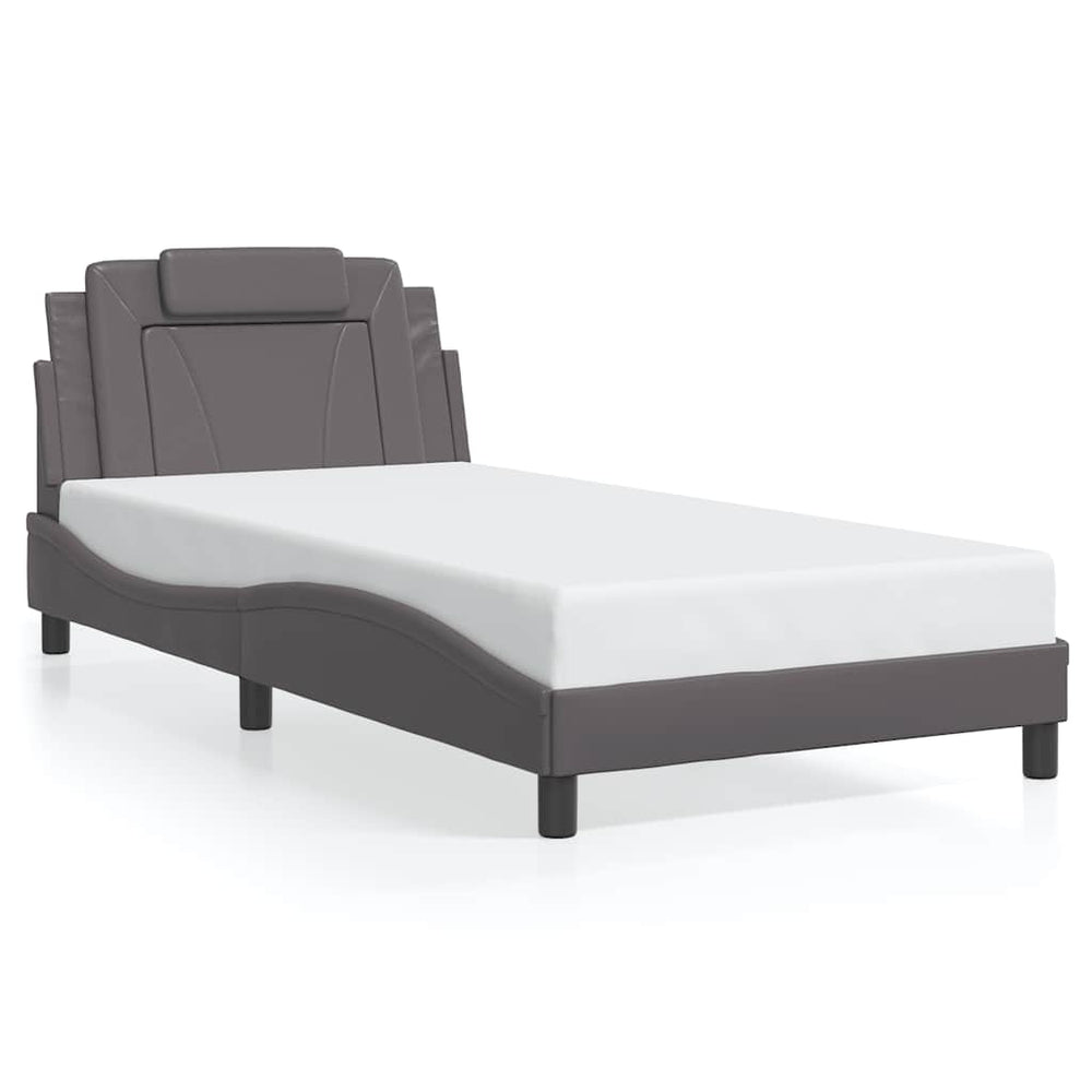 vidaXL "Viana" Bed Frame without Mattress Grey 100x200 cm Faux Leather