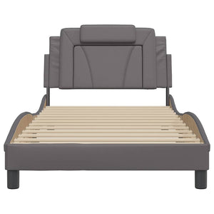 vidaXL "Viana" Bed Frame without Mattress Grey 100x200 cm Faux Leather