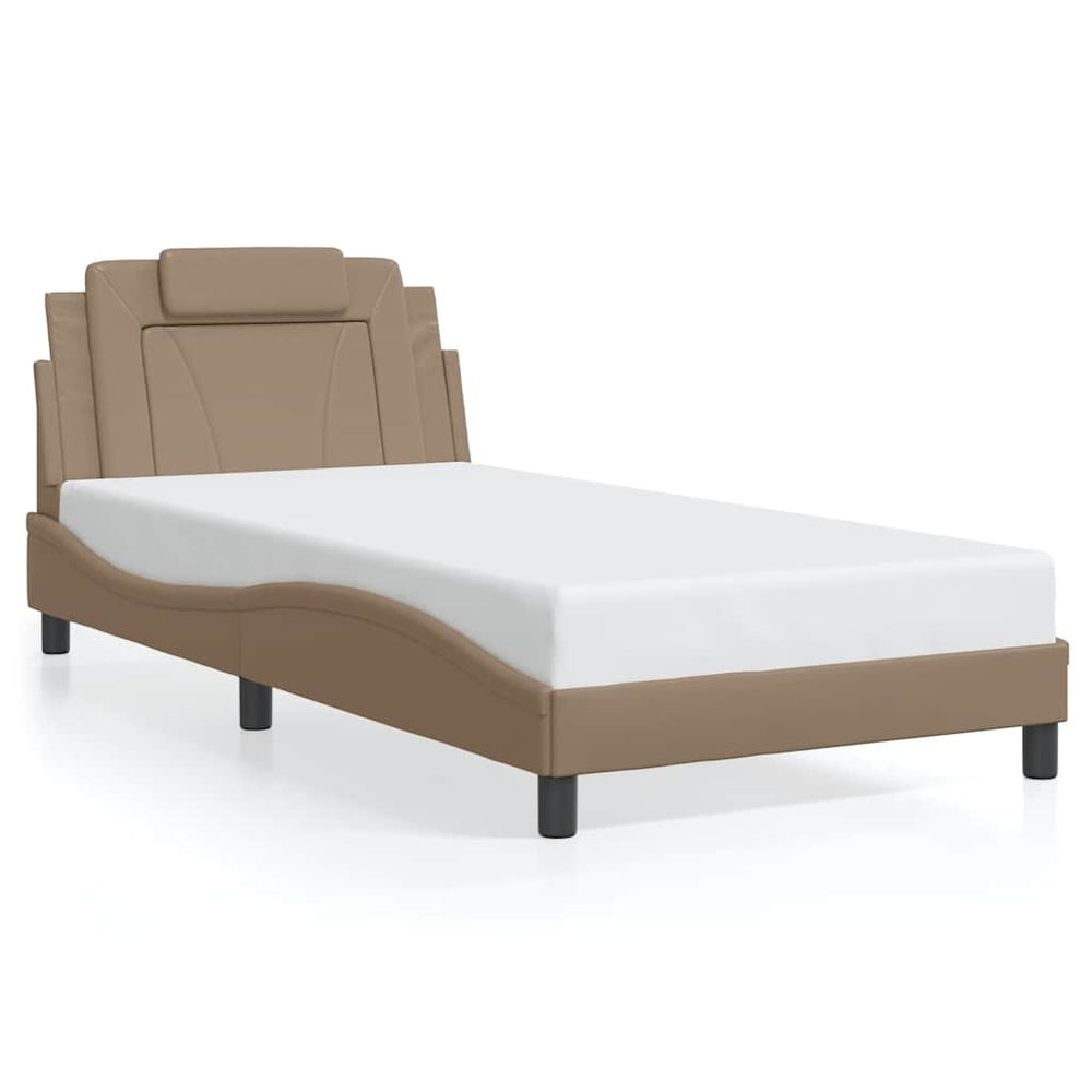 vidaXL Bed Frame "Viana" without Mattress Cappuccino-Brown 100x200 cm Faux Leather