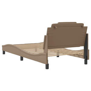 vidaXL Bed Frame "Viana" without Mattress Cappuccino-Brown 100x200 cm Faux Leather