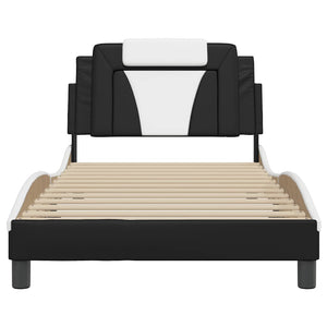 vidaXL Bed Frame "Viana" without Mattress Black and White 100x200 cm Faux Leather