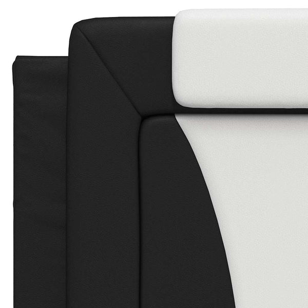 vidaXL Bed Frame "Viana" without Mattress Black and White 100x200 cm Faux Leather