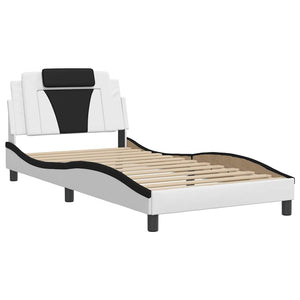 vidaXL "Viana" Bed Frame without Mattress White and Black 100x200 cm Faux Leather