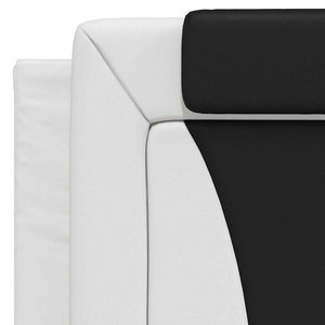 vidaXL "Viana" Bed Frame without Mattress White and Black 100x200 cm Faux Leather