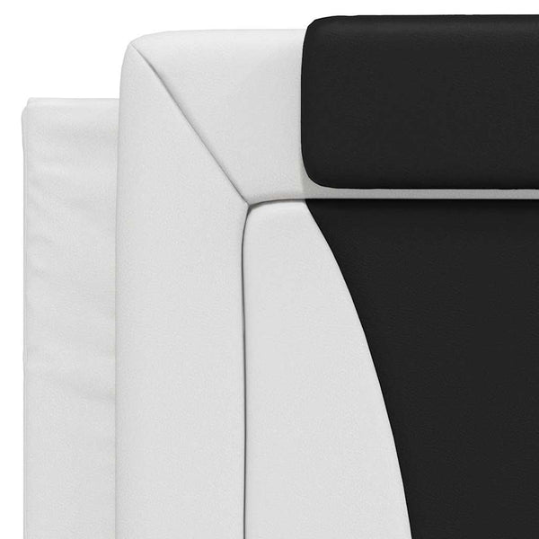 vidaXL "Viana" Bed Frame without Mattress White and Black 100x200 cm Faux Leather