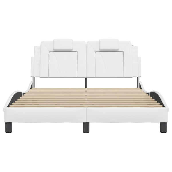 vidaXL Bed Frame "Viana" Without Mattress White 120x200 cm Faux Leather