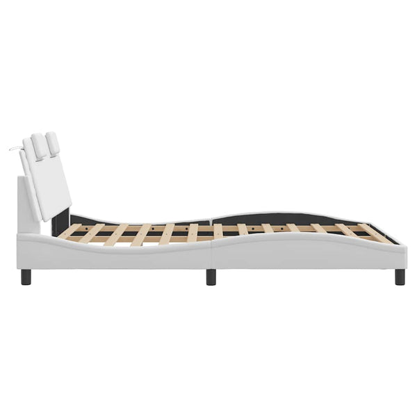 vidaXL Bed Frame "Viana" Without Mattress White 120x200 cm Faux Leather