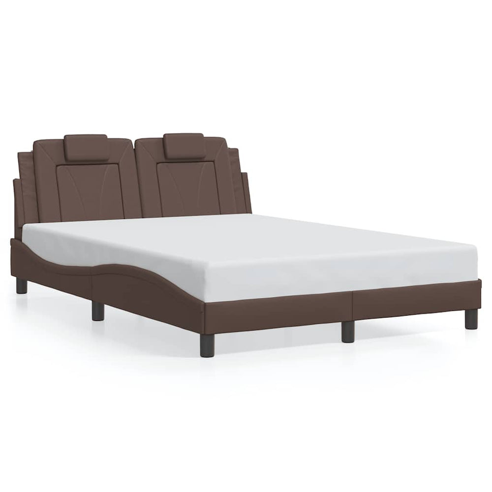 vidaXL Bed Frame "Viana" Without Mattress Brown 120x200 cm Faux Leather