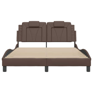 vidaXL Bed Frame "Viana" Without Mattress Brown 120x200 cm Faux Leather