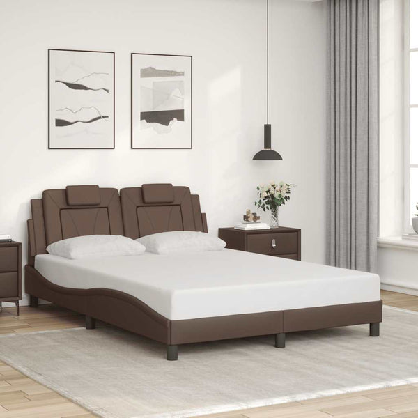 vidaXL Bed Frame "Viana" Without Mattress Brown 120x200 cm Faux Leather