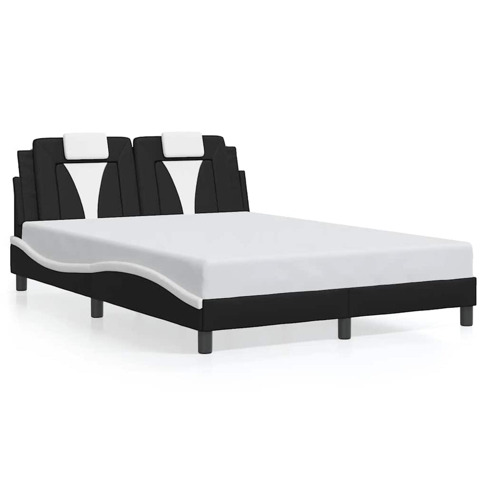vidaXL Bed Frame "Viana" Without Mattress Black and White 120x200 cm Faux Leather