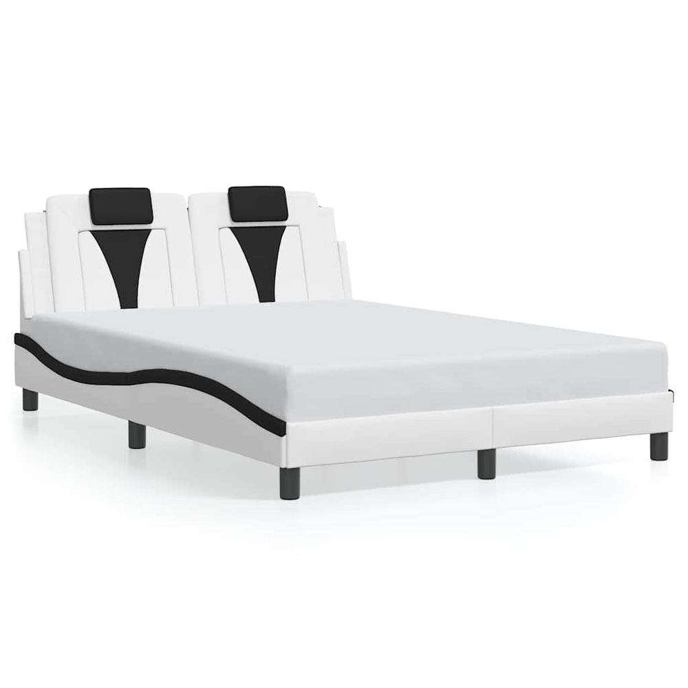 vidaXL Bed Frame "Viana" Without Mattress White and Black 120x200 cm Faux Leather