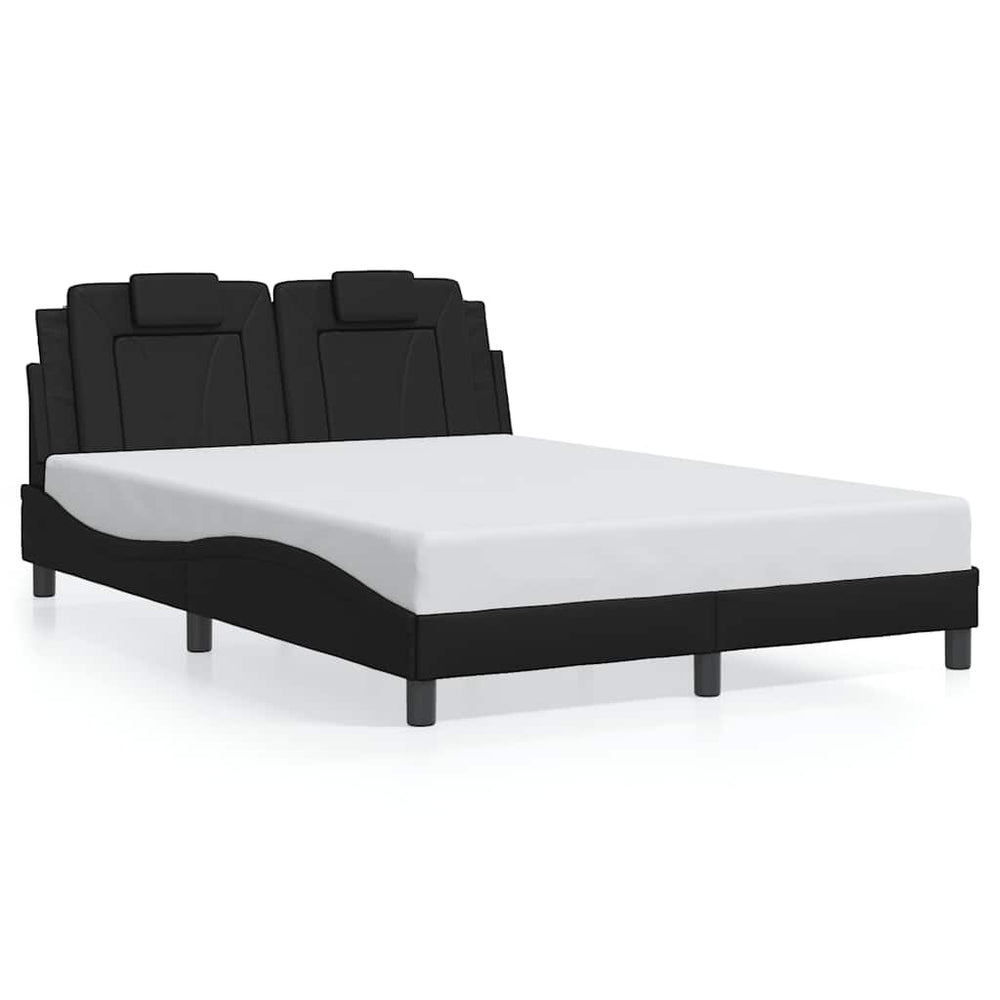 vidaXL "Viana" Bed Frame without Mattress Black 140x190 cm Faux Leather