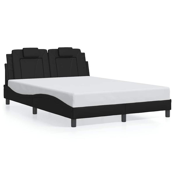 vidaXL "Viana" Bed Frame without Mattress Black 140x190 cm Faux Leather