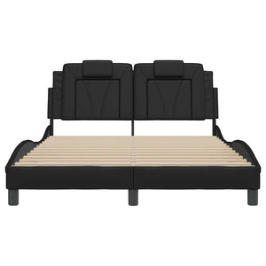 vidaXL "Viana" Bed Frame without Mattress Black 140x190 cm Faux Leather