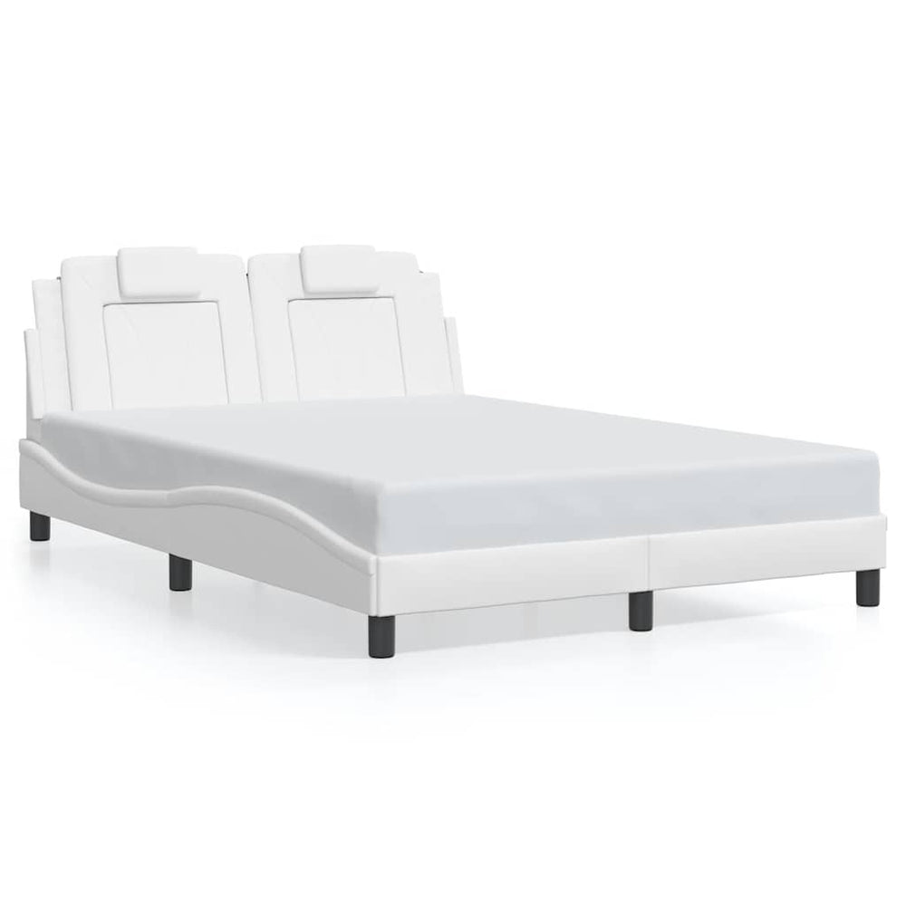 vidaXL Bed Frame "Viana" Without Mattress White 140x190 cm Faux Leather