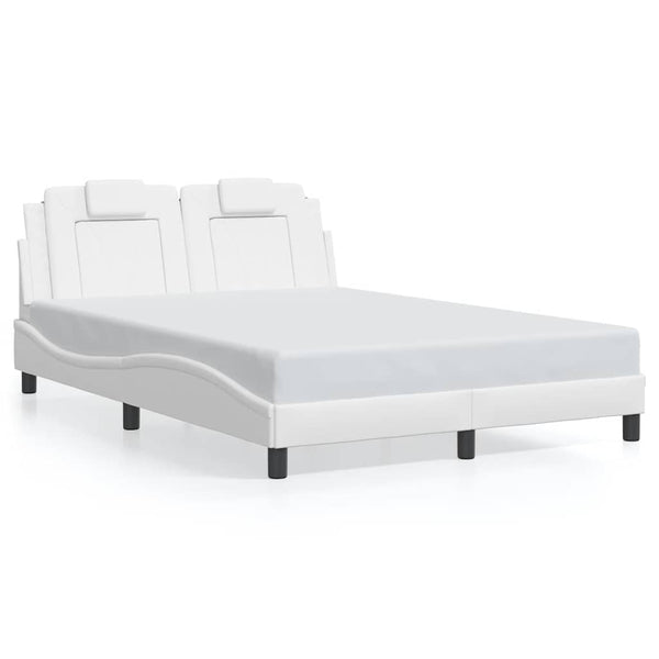 vidaXL Bed Frame "Viana" Without Mattress White 140x190 cm Faux Leather