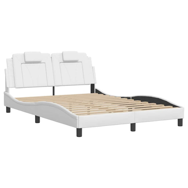 vidaXL Bed Frame "Viana" Without Mattress White 140x190 cm Faux Leather