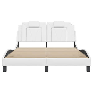 vidaXL Bed Frame "Viana" Without Mattress White 140x190 cm Faux Leather