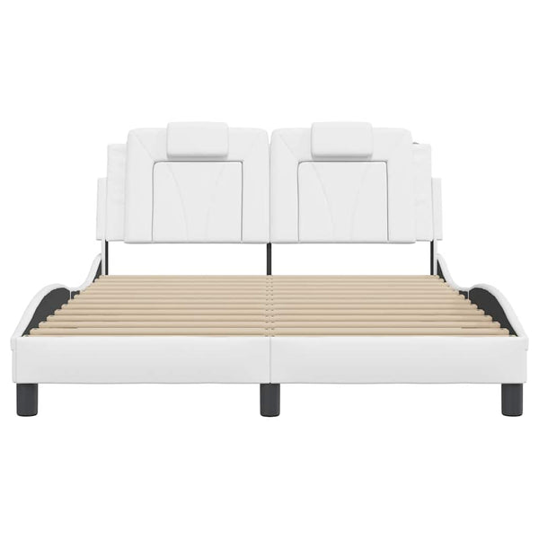 vidaXL Bed Frame "Viana" Without Mattress White 140x190 cm Faux Leather