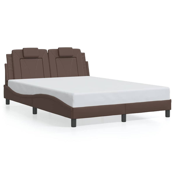 vidaXL "Viana" Bed Frame Without Mattress Brown 140x190 cm Faux Leather