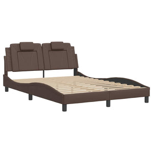 vidaXL "Viana" Bed Frame Without Mattress Brown 140x190 cm Faux Leather