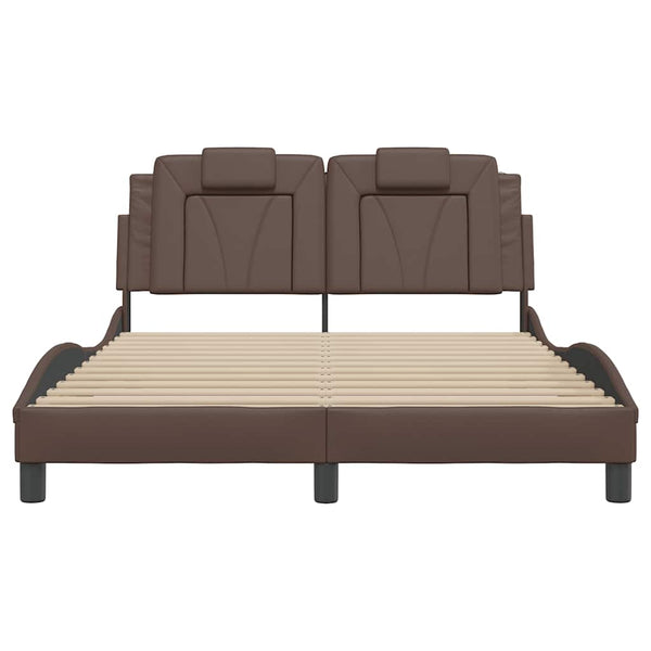 vidaXL "Viana" Bed Frame Without Mattress Brown 140x190 cm Faux Leather